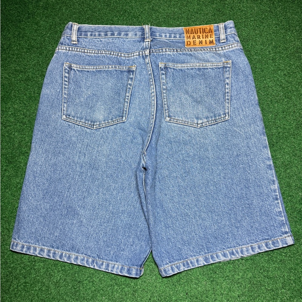 Nautica Baggy Denim Jorts Shorts 36 11” Vintage 90s Y2K Hip Hop Jorts Grunge